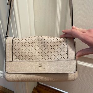 Kate Spade Beige Shoulder Bag with Cutout Design